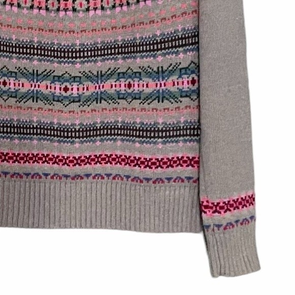 Vintage Chaps Fair Isle Nordic Sweater Cotton Blend Pink Sage Multi Size Medium - Picture 5 of 12